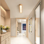 Modern Wood Flush Mount Ceiling Light With Remote Dimming — Greenwich Home & Living