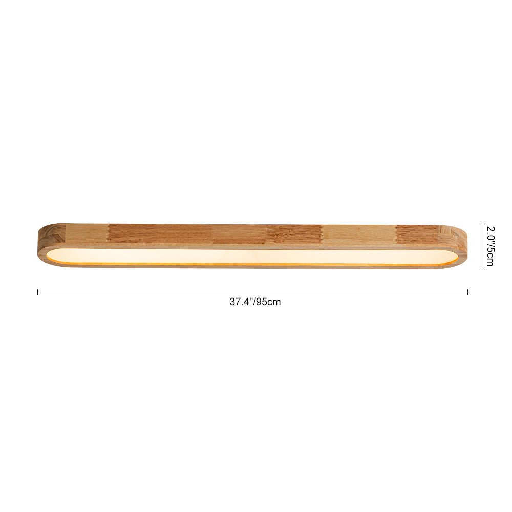 Modern Wood Flush Mount Ceiling Light With Remote Dimming — Greenwich Home & Living