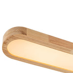 Modern Wood Flush Mount Ceiling Light With Remote Dimming — Greenwich Home & Living
