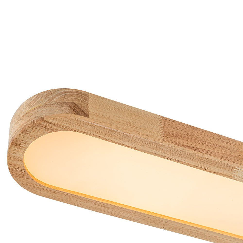 Modern Wood Flush Mount Ceiling Light With Remote Dimming — Greenwich Home & Living