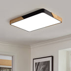 Scandinavian Wood Flush Mount Ceiling Light With Remote Dimming in Black (5-CCT Version) — Greenwich Home & Living