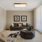 Scandinavian Wood Flush Mount Ceiling Light With Remote Dimming — Greenwich Home & Living