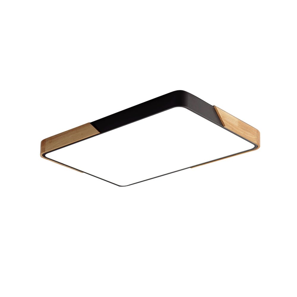 Scandinavian Wood Flush Mount Ceiling Light With Remote Dimming — Greenwich Home & Living