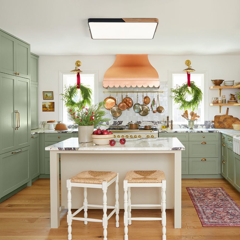 Scandinavian Wood Flush Mount Ceiling Light With Remote Dimming — Greenwich Home & Living