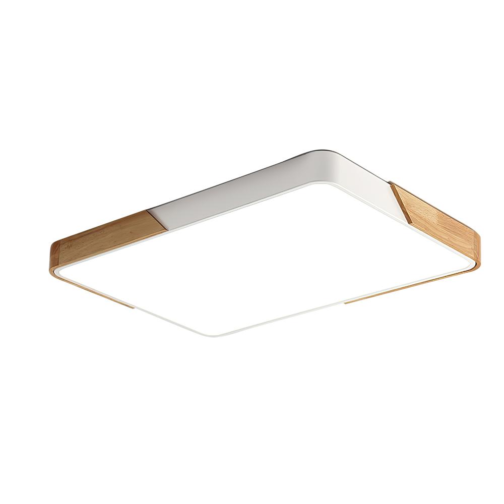 Scandinavian Wood Flush Mount Ceiling Light With Remote Dimming — Greenwich Home & Living