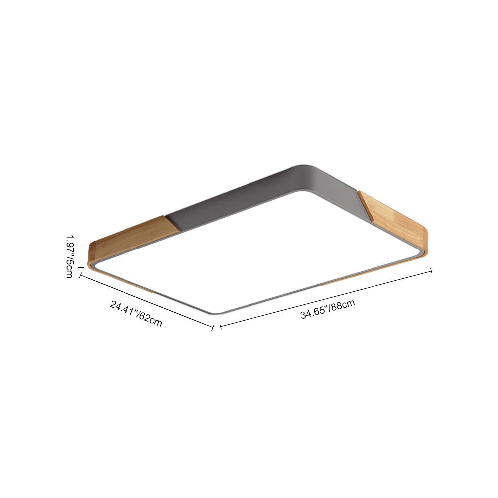 Scandinavian Wood Flush Mount Ceiling Light With Remote Dimming — Greenwich Home & Living
