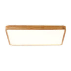 Scandinavian Wood Flush Mount Ceiling Light With Remote Dimming — Greenwich Home & Living