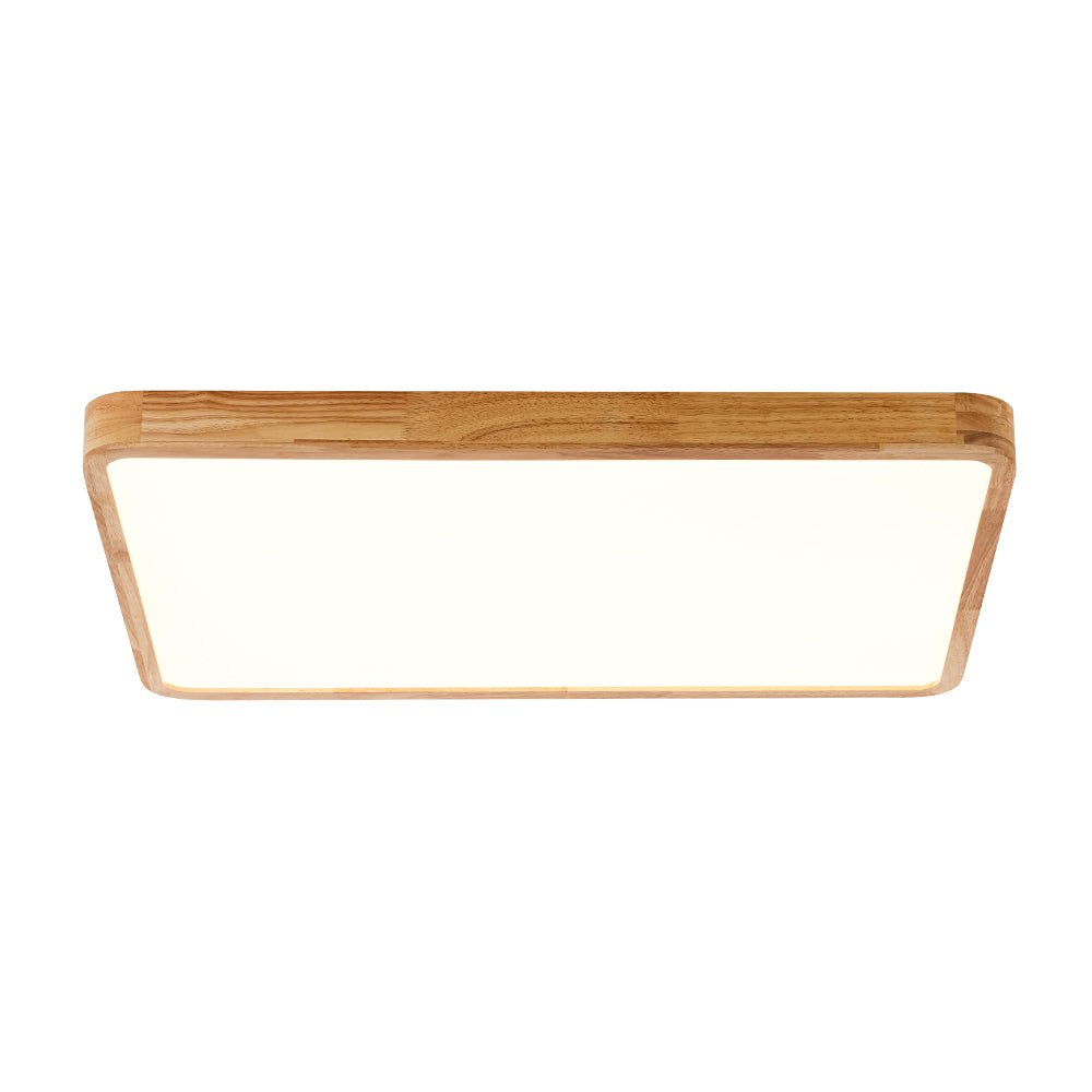 Scandinavian Wood Flush Mount Ceiling Light With Remote Dimming — Greenwich Home & Living