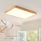 Scandinavian Wood Flush Mount Ceiling Light With Remote Dimming — Greenwich Home & Living