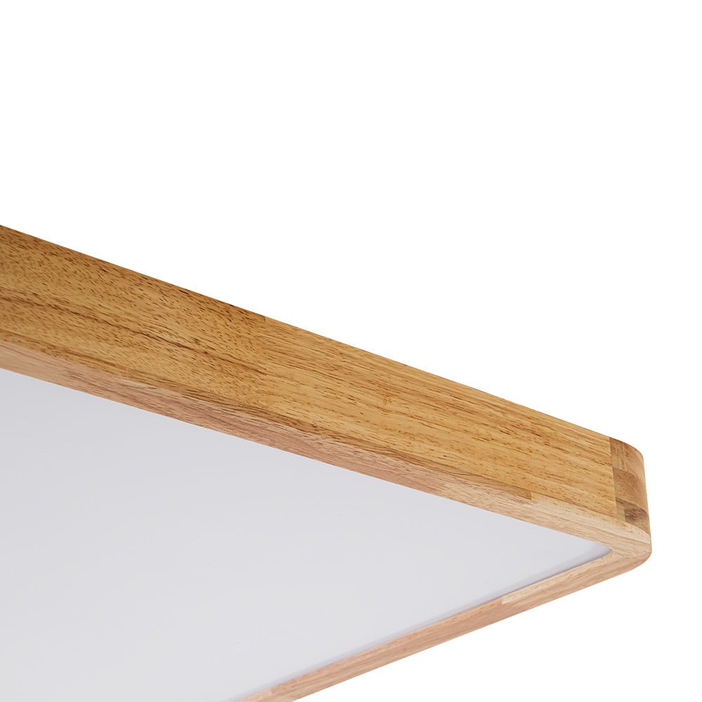 Scandinavian Wood Flush Mount Ceiling Light With Remote Dimming — Greenwich Home & Living