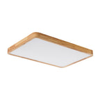 Scandinavian Wood Flush Mount Ceiling Light With Remote Dimming — Greenwich Home & Living