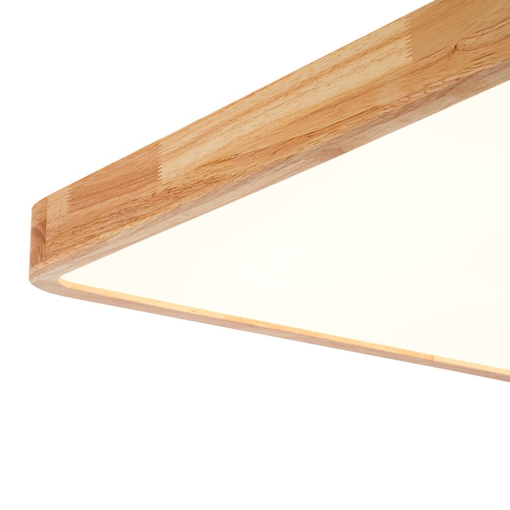 Scandinavian Wood Flush Mount Ceiling Light With Remote Dimming — Greenwich Home & Living