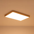 Scandinavian Wood Flush Mount Ceiling Light With Remote Dimming — Greenwich Home & Living