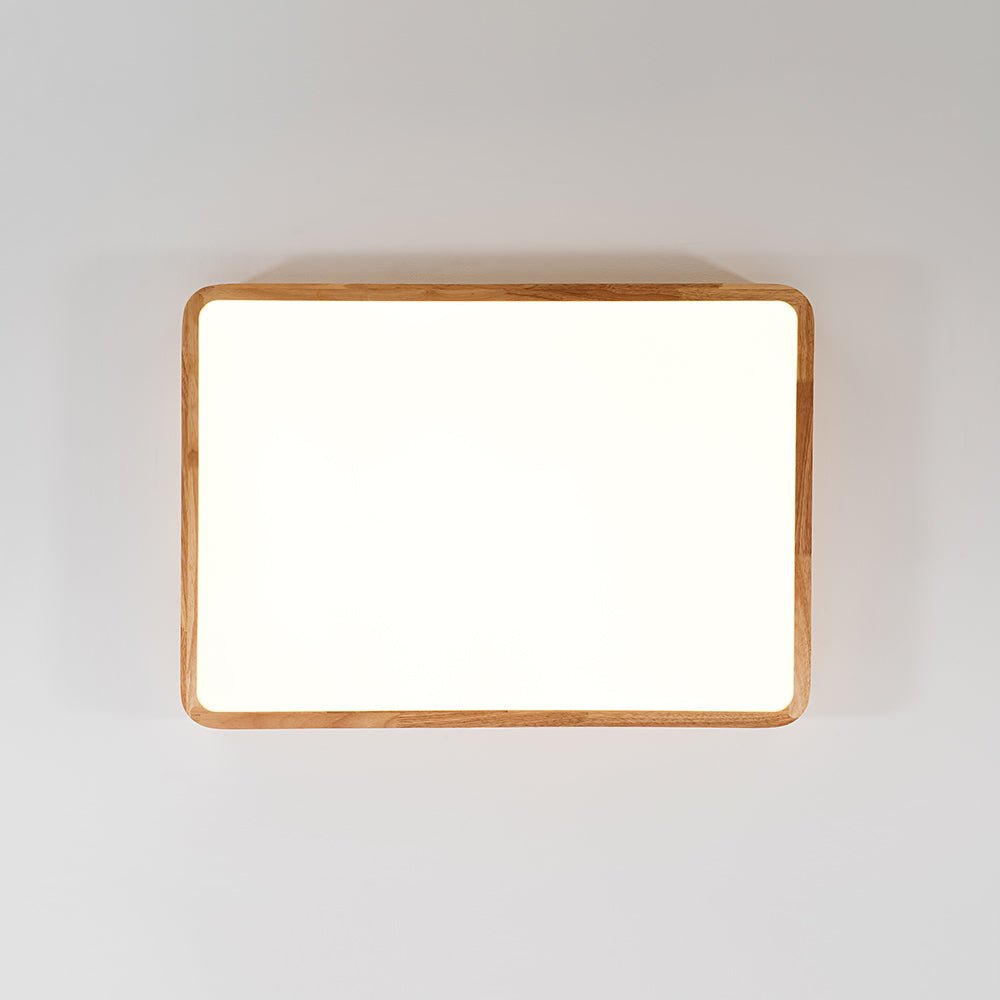 Scandinavian Wood Flush Mount Ceiling Light With Remote Dimming — Greenwich Home & Living