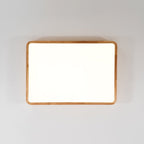 Scandinavian Wood Flush Mount Ceiling Light With Remote Dimming — Greenwich Home & Living