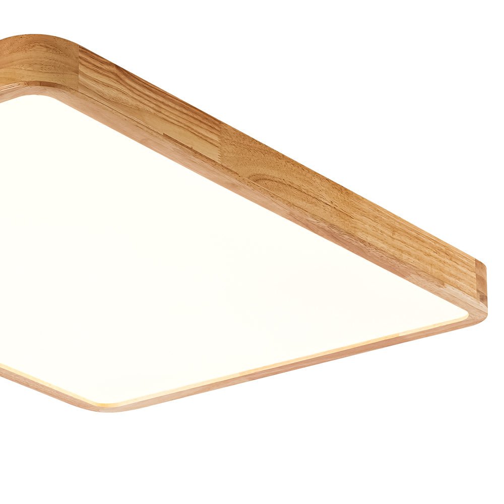 Scandinavian Wood Flush Mount Ceiling Light With Remote Dimming — Greenwich Home & Living