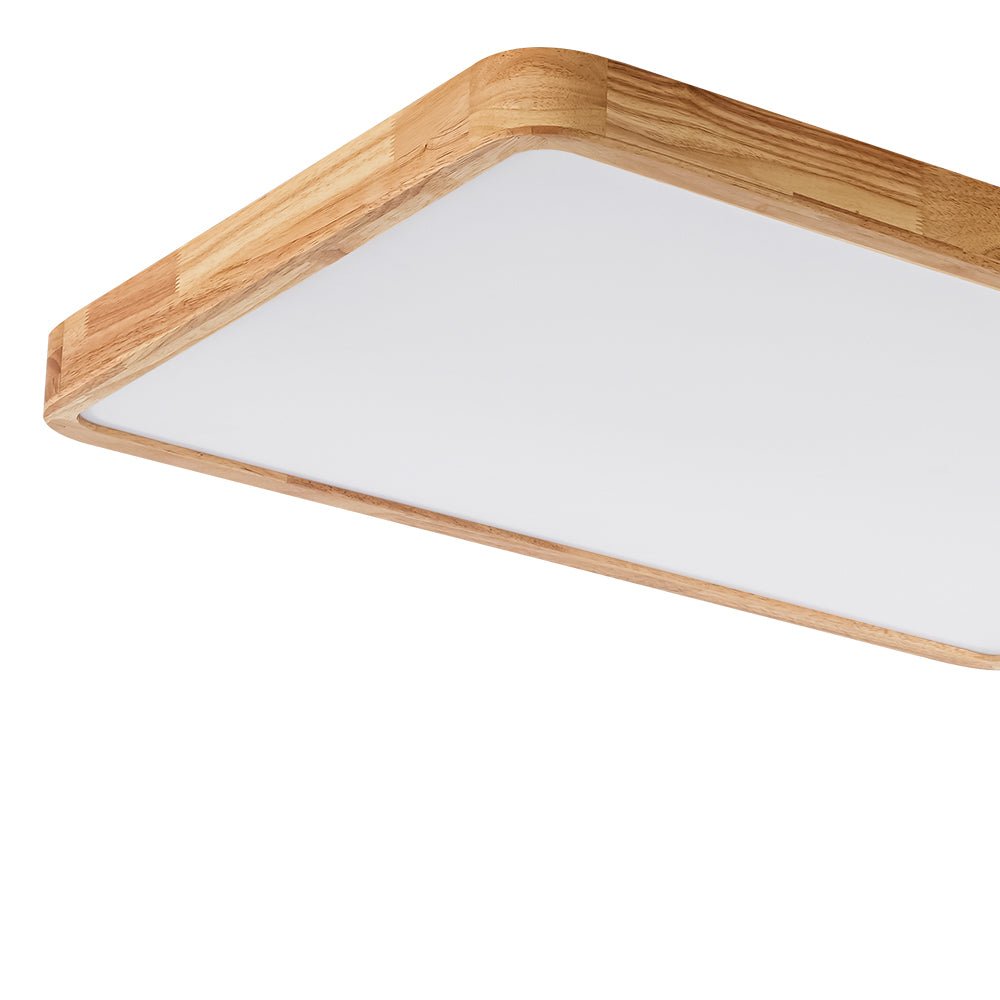 Scandinavian Wood Flush Mount Ceiling Light With Remote Dimming — Greenwich Home & Living