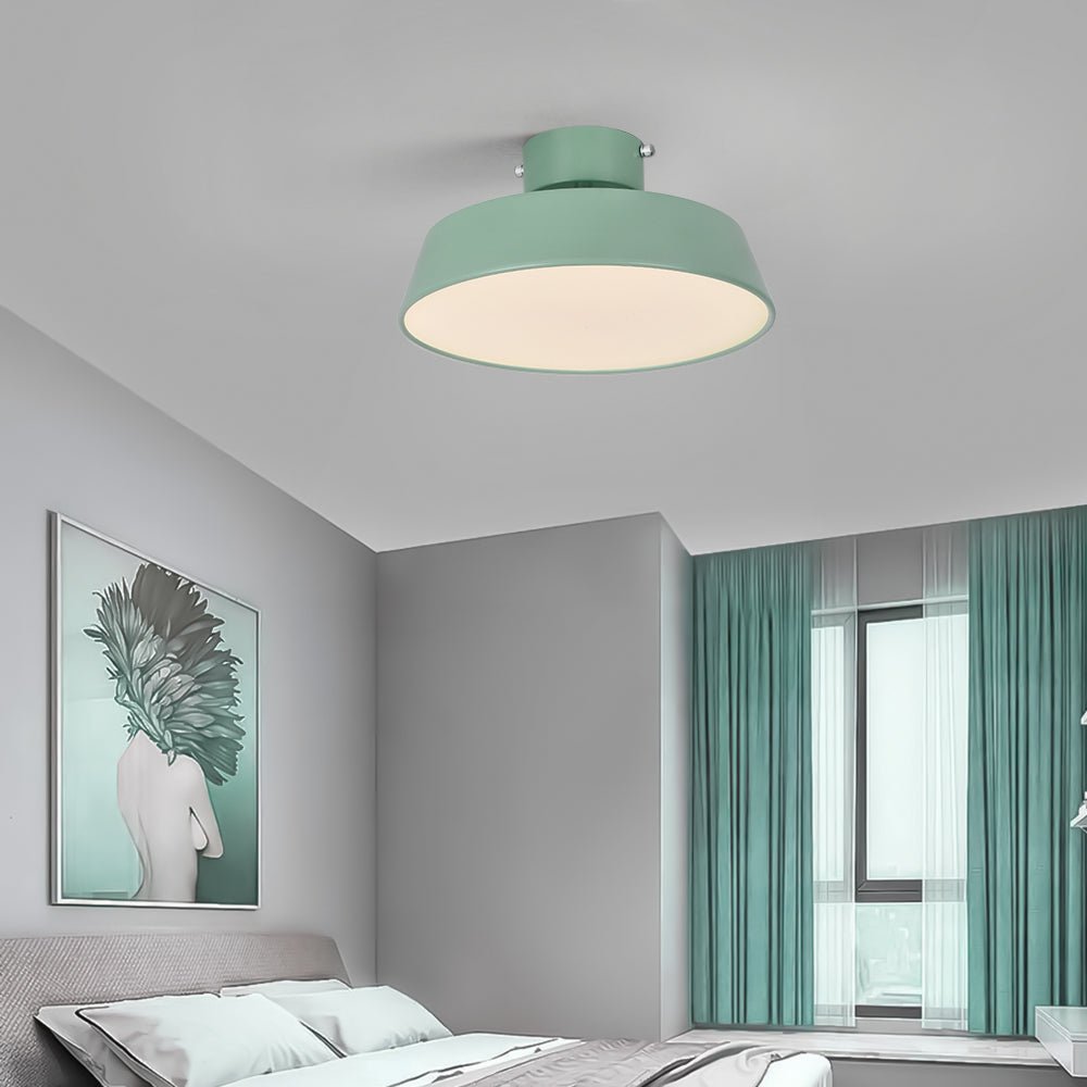 Modern Metal Semi-Flush Mount Ceiling Light for Living Room in Green — Greenwich Home & Living