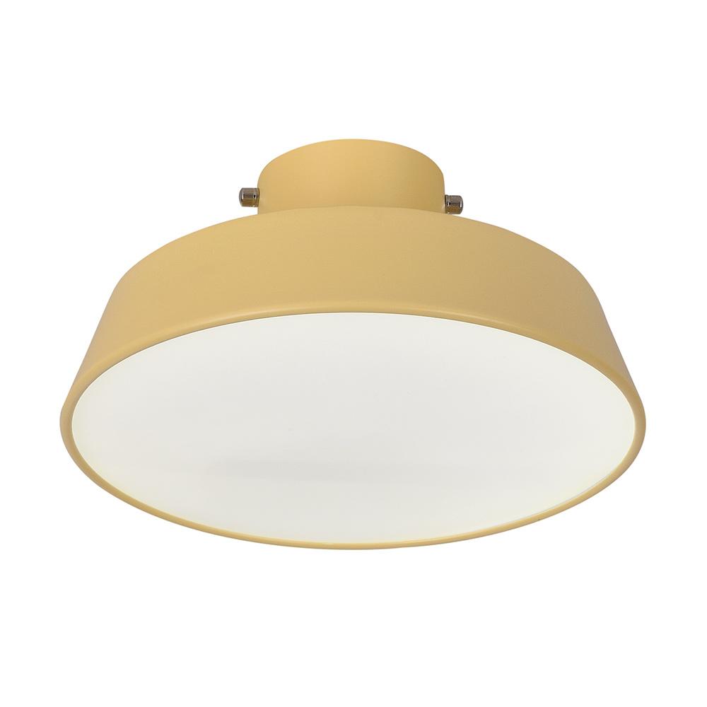 Modern Metal Semi-Flush Mount Ceiling Light for Living Room in Yellow — Greenwich Home & Living