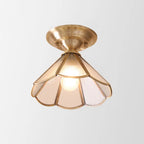 Vintage Brass and Glass Semi-Flush Mount Ceiling Light in C — Greenwich Home & Living